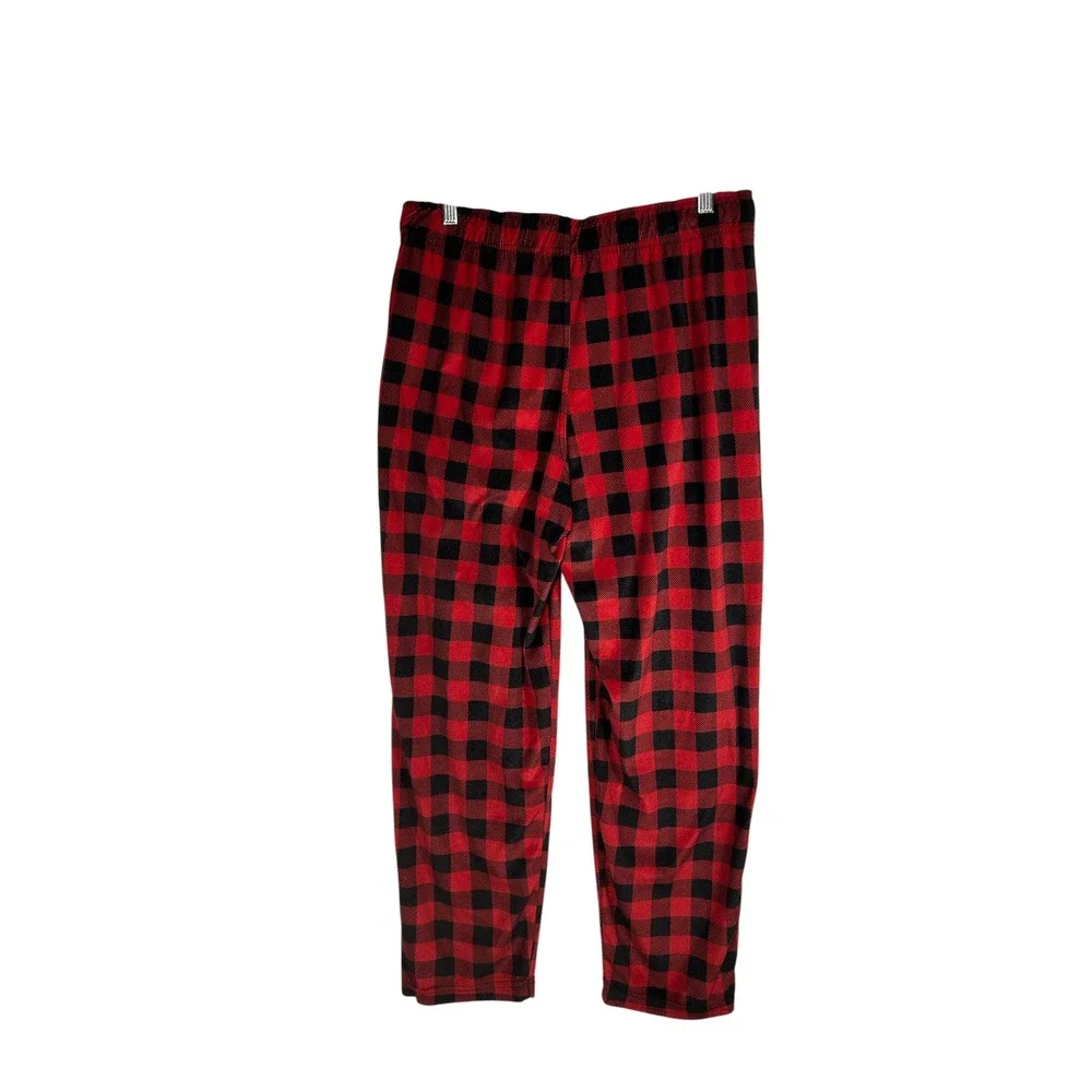 George Mens Buffalo Plaid Pajama Pants Red Black M 32-34 GE32100030853